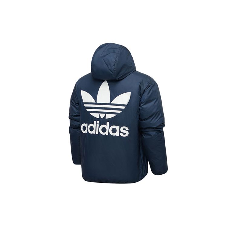 Adidas Originals Trefoil Windproof And Warm Down Jacket Winter Men Jackets Navy-Blue GE1299