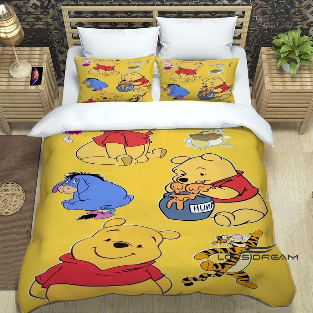 Pooh Bear Cartoon-themed Bedding Sets, Including Single, Double, King, and Queen-size Beds, Bedding Sets, and Adult Bedroom Duve