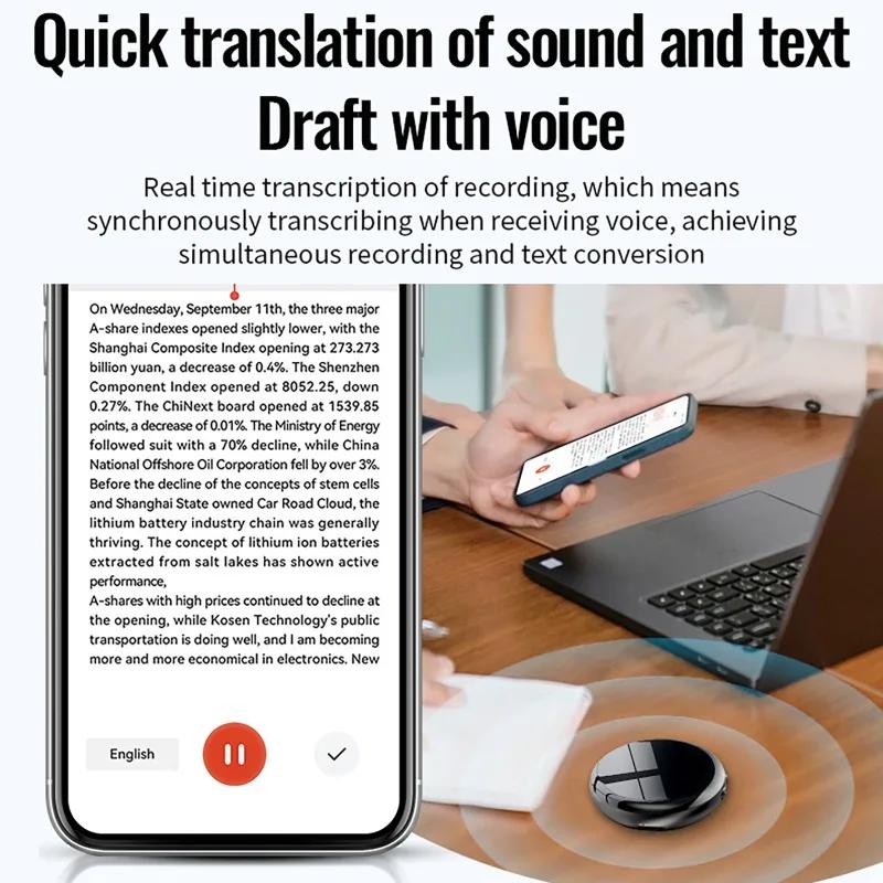 128GB Mini Activated Voice Recorder Audio Dictaphone with Real-Time Transcription & Translation 8-64GB Sound Record MP3 Player