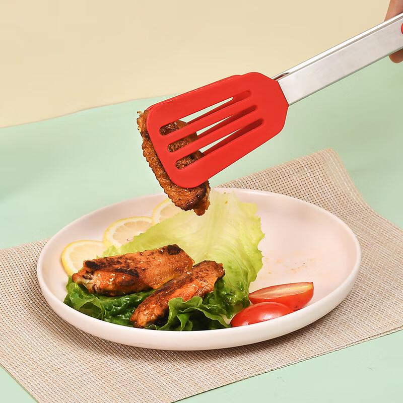 Haoliso Silicone & Stainless Steel Food Tongs