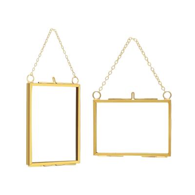 2Pcs Decorative Square Metal Photo Frame Wall Hanging Dried Flower Holder For Pressed Flower Display And Home Decoration