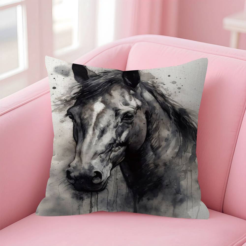 Modern Minimalist Animal Horse Pillow Cushion Cover Pillowcase Living Room Sofa Home Decor Customized