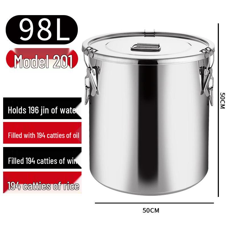 Barril Sellado Multiusos de Acero Inoxidable 304 para Almacenamiento de Vino, Té, Leche, Fermentación, Aceite o Arroz