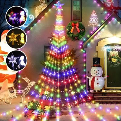 LED Star Waterfall Lights Christmas Decorations String Lights Christmas Tree Ornaments for Home 2026 Navidad Natal New Year 2026