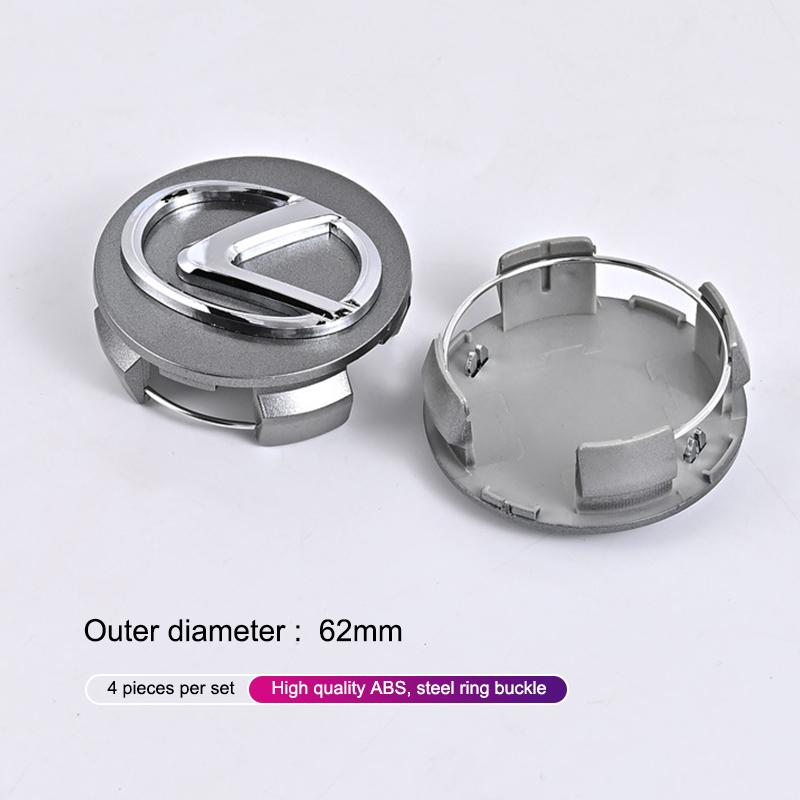 4ks 62mm Středová krytka náboje kola auta Znak Odznak Samolepka na kolo Pro Lexus GS IS LS500h ES260 ES300h RX350h NX260 UX260 LM LC