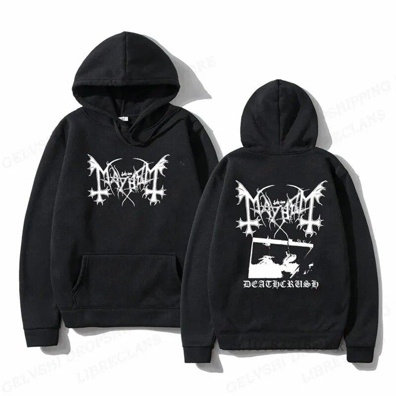 

Толстовка с капюшоном Mayhem Deathcrush, модные толстовки унисекс, пуловер с графикой и длинными рукавами, толстовка с альбомом, женская толстовка, негабаритная одежда, футболка унисекс с рэпером 4XL