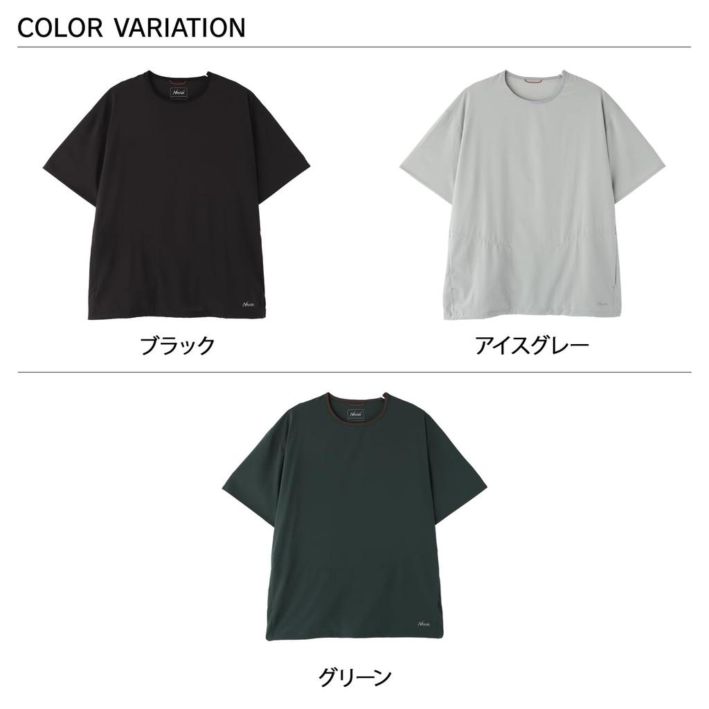 For Outdoor and Street for Men and PLC EXCURSION TEE 2025ss [NANGA] Short-sleeved T-shirt, Black, Lovers, Women, Unisex, (JP, Alphabet, L, L, BLK)