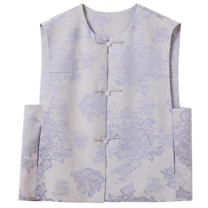 Sancai New Chinese Style Jacquard Sleeveless Vest
