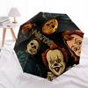 1PC Horror Icons - Custom Name Automatic Folding Umbrella - Compact 8-Rib Design, Durable Plastic & Iron, Daily Use S0106050