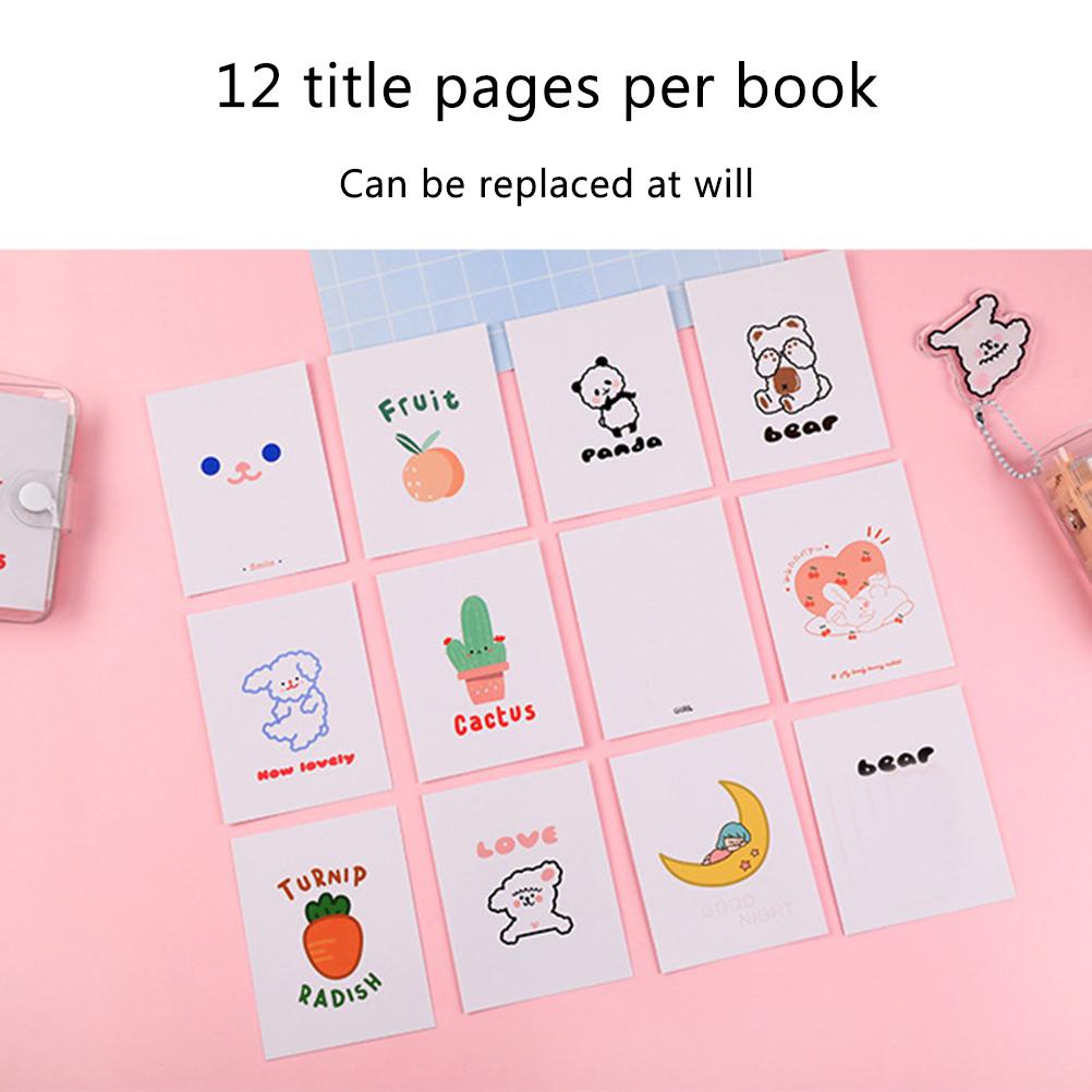 Mini Transparent 3Ring Binder Covers with Grid Inner Page and Binder Pockets Mini Loose Leaf Notebook Binder Clear PVC