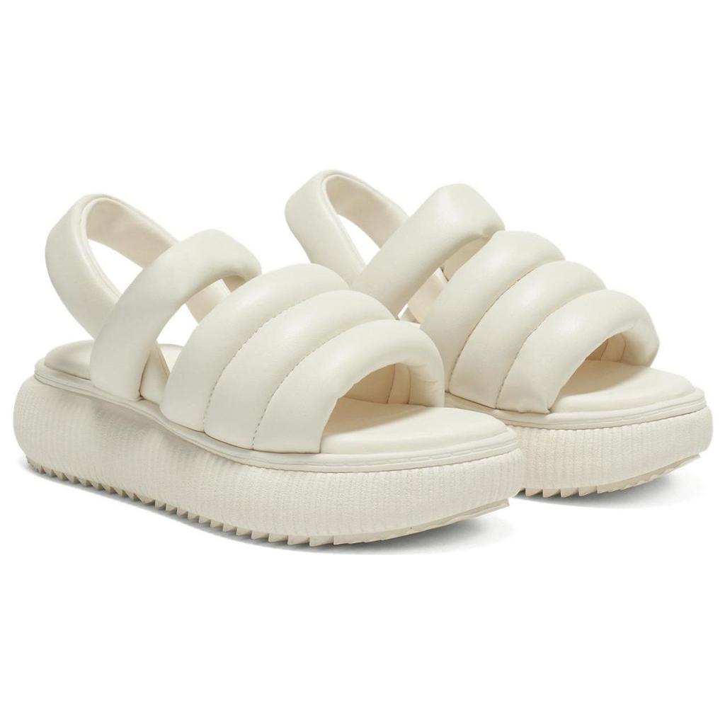 Onitsuka Tiger Otiger Strap Leather Comfortable Round Toe Slip On Beach Sandals Women sandals White 1182A623-100