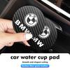 OOYR4 2pcs Car Cup Holder Insert Pad Emblem Coaster Anti-Slip Mat For BMW Performance X1 M3 M6 F01 F02 E34 E36 E60 F10 F20 X6