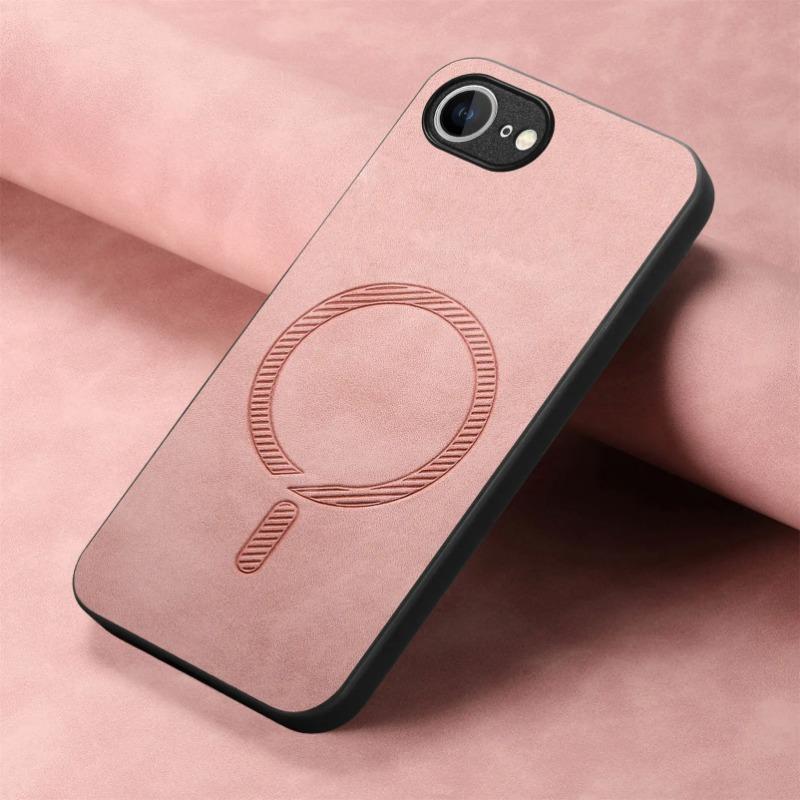 

Для iPhone 16e чехол 16 E роскошный деловой кожаный для Magsafe магнитная беспроводная зарядка противоударный задний чехол для iPhone 16E SE4 2025 Shell iphone 16E розовый