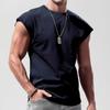 Fashion Men's Summer New Sleeveless T-shirt Youth Casual Loose Solid Color Waistcoat T-shirt