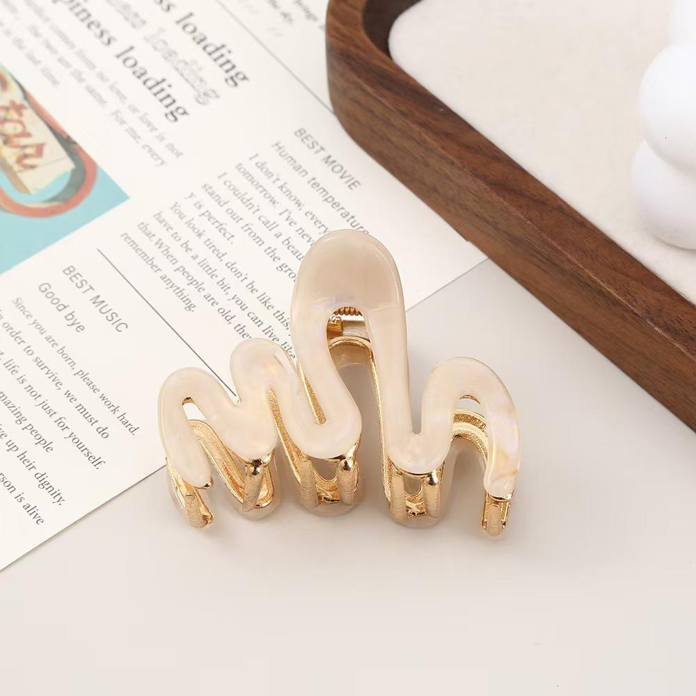 Korean Wave Acetate High Ponytail Claw Hair Clip - 2025 Fashion Shark Clip кремовый/белый