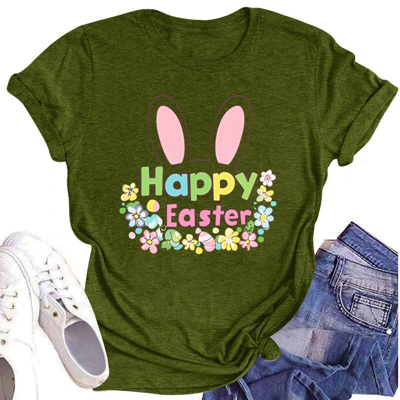 

Женская повседневная футболка с короткими рукавами и круглым вырезом с принтом и буквенным топом L армия зеленый