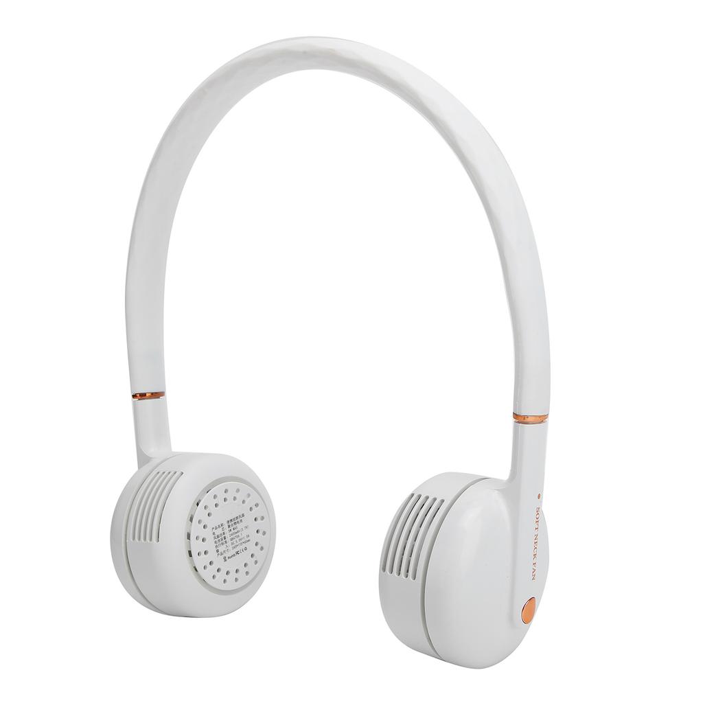 Portable NoBlade Fan Silicone ABS Compact Neck Hanging Fan for Home Outdoor Dormitory Sports(White )