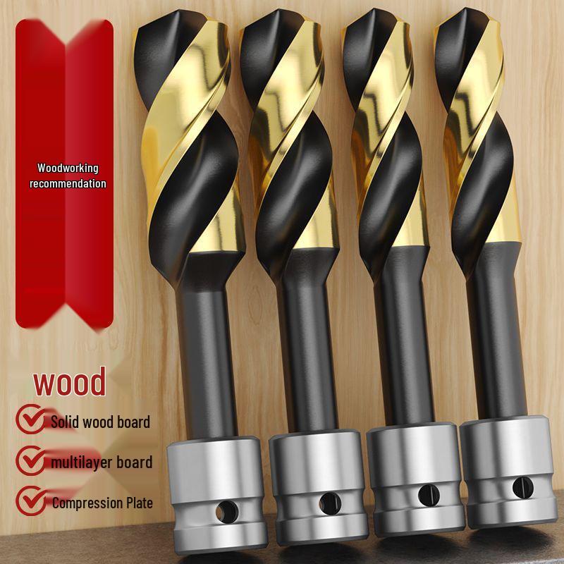 High-Speed Steel Electric Wrench Drill Bit for Woodworking – Straight Shank, High Hardness, Twist Design, Hole Opening Tool