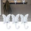 5PCs Clothes Hook Single Bow Type European Retro Zinc Alloy White Wardrobe Use 35 x 55MM