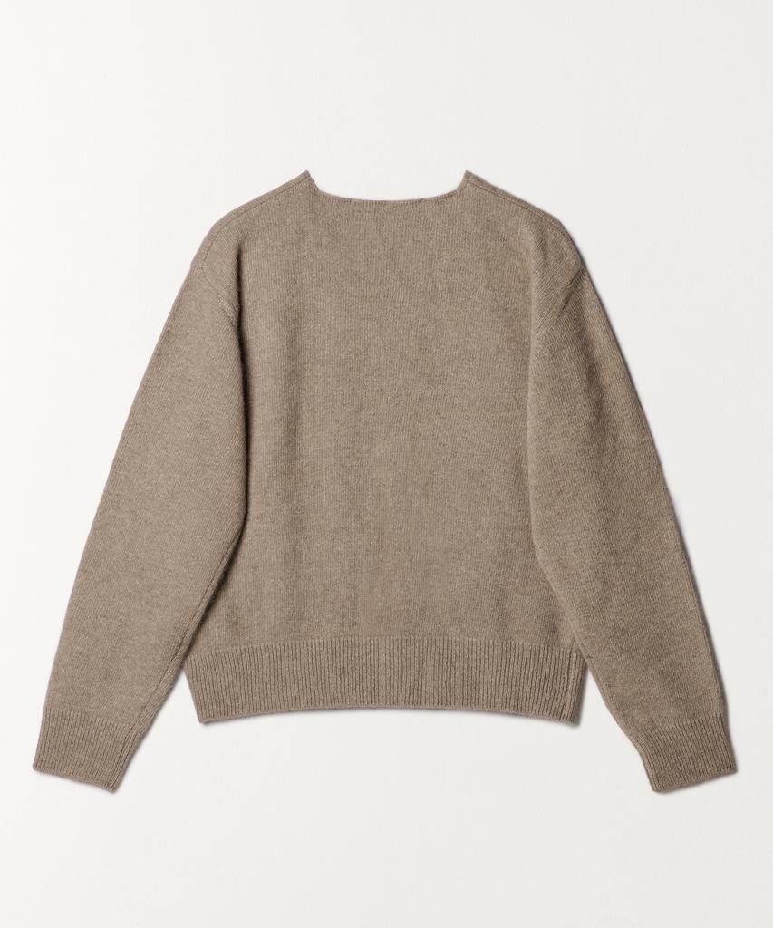 TTUDEMENT V-Neck Muffler Knit Top Mocha