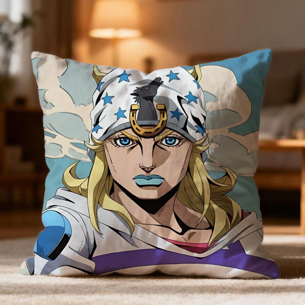 Hot J-JJoJo's Bizarre Adventure Cushion Cover Soft Washable Pillow Case Multi-Scene for Couch Bed Travel Office Use