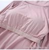 Modal Padded High Neck Long Sleeve Slimming T-Shirt with Built-in Bra for Women - Autumn/Spring.