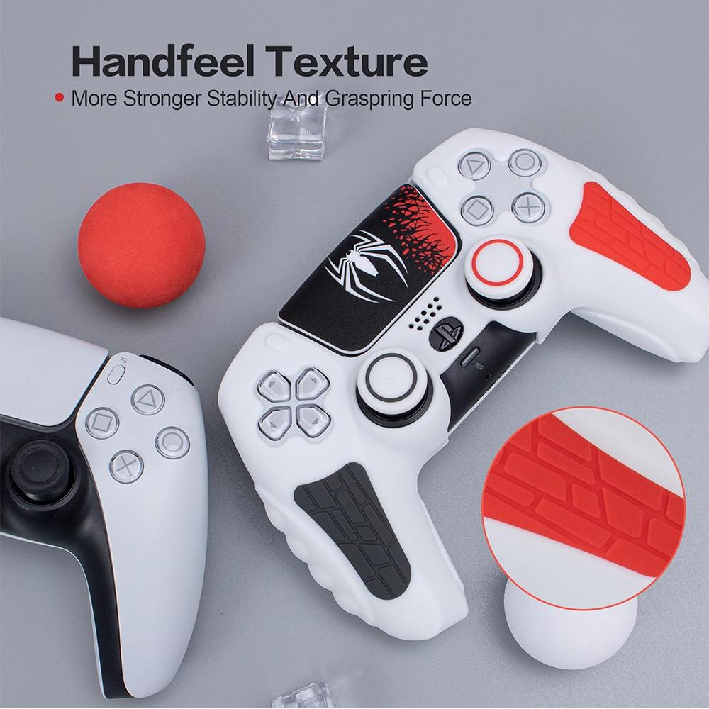 Spider Controller Cover Case For PS5 with Thumb Grip Caps and Cover Wrap Sticker