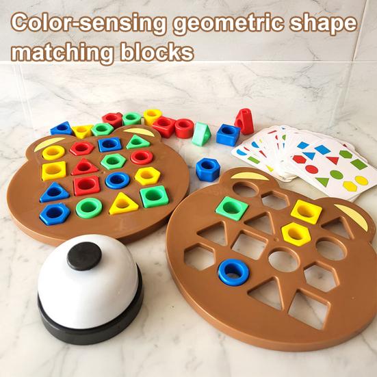 1 Sett Geometrisk Form Matching Spill Småbarn Logikk Fokus Trening Farge Form Læring Pedagogisk Leke Flerdeltaker Interaktivt Puslespill Brettspill