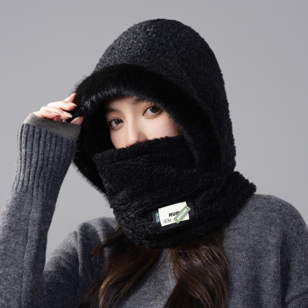 

Keep Warm Balaclava Hat Cold Proof Cycling Mask Fashion Pullover Hats Outdoor Sport чорний