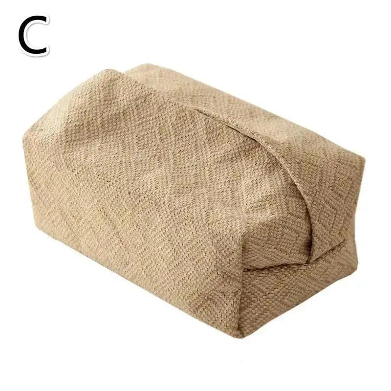 Creative Home Living Room Dining Table Tissue Boxes Cotton Linen Cloth Art Tissue Box Simple Paper Box Storage Bag Home Supplies