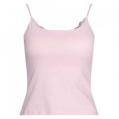 Shop   Women Adjustable Strap Front Lace Tank Top Built In Cup Inner pInk Lsl Ws