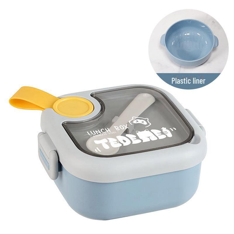 

Детский ланч-бокс из нержавеющей стали 304 с ложкой — идеально подходит для студентов, младенцев и использования на открытом воздухе 750ml plastic синий