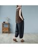 Uroi Mesh Knit Summer Tank Loose Free Size Women's Vest, V-Neck, Drawstring, Fringe, See-Through Top, Fit, Oversized, Coffee,