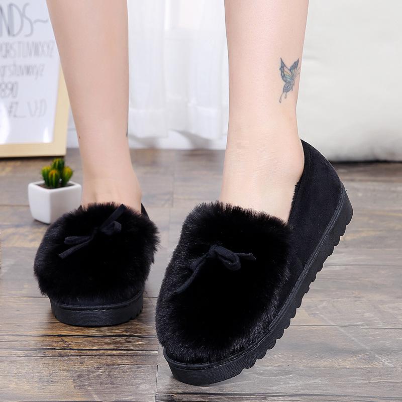 Plush Women Home Indoor Slippers with Fur Warm Fashion Female Ladies Winter Slippers Cotton Winter Women Shoes Ghn8