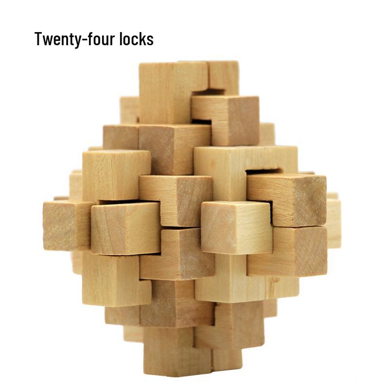 100-Piece Kongming Lock Wooden Puzzle Set for Kids and Adults