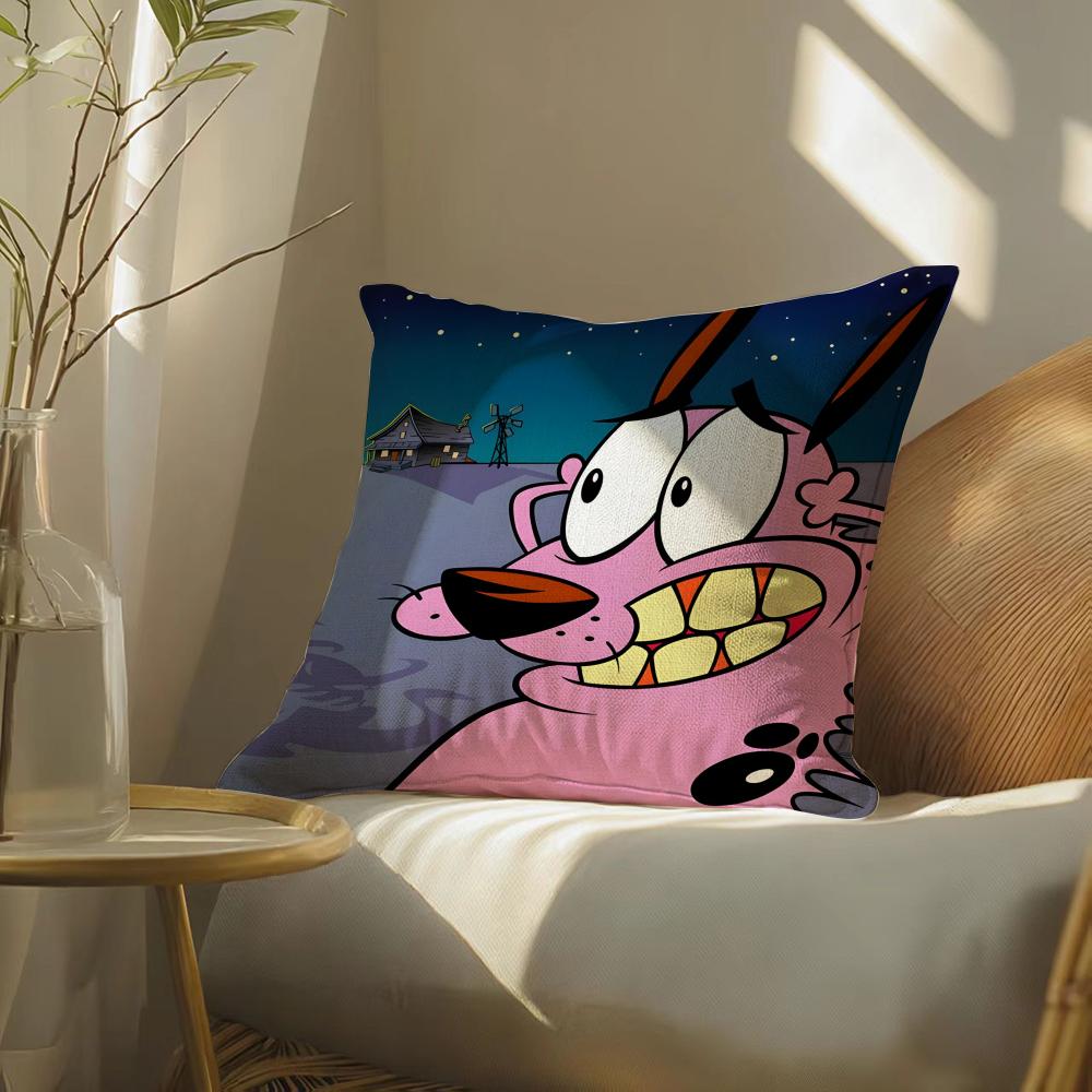 C-Couragesthecartoonc-Cowardlysdog Pillow Case Pillowcase, Double-Sided Printed, Sofa Cushion, Bedroom Headboard