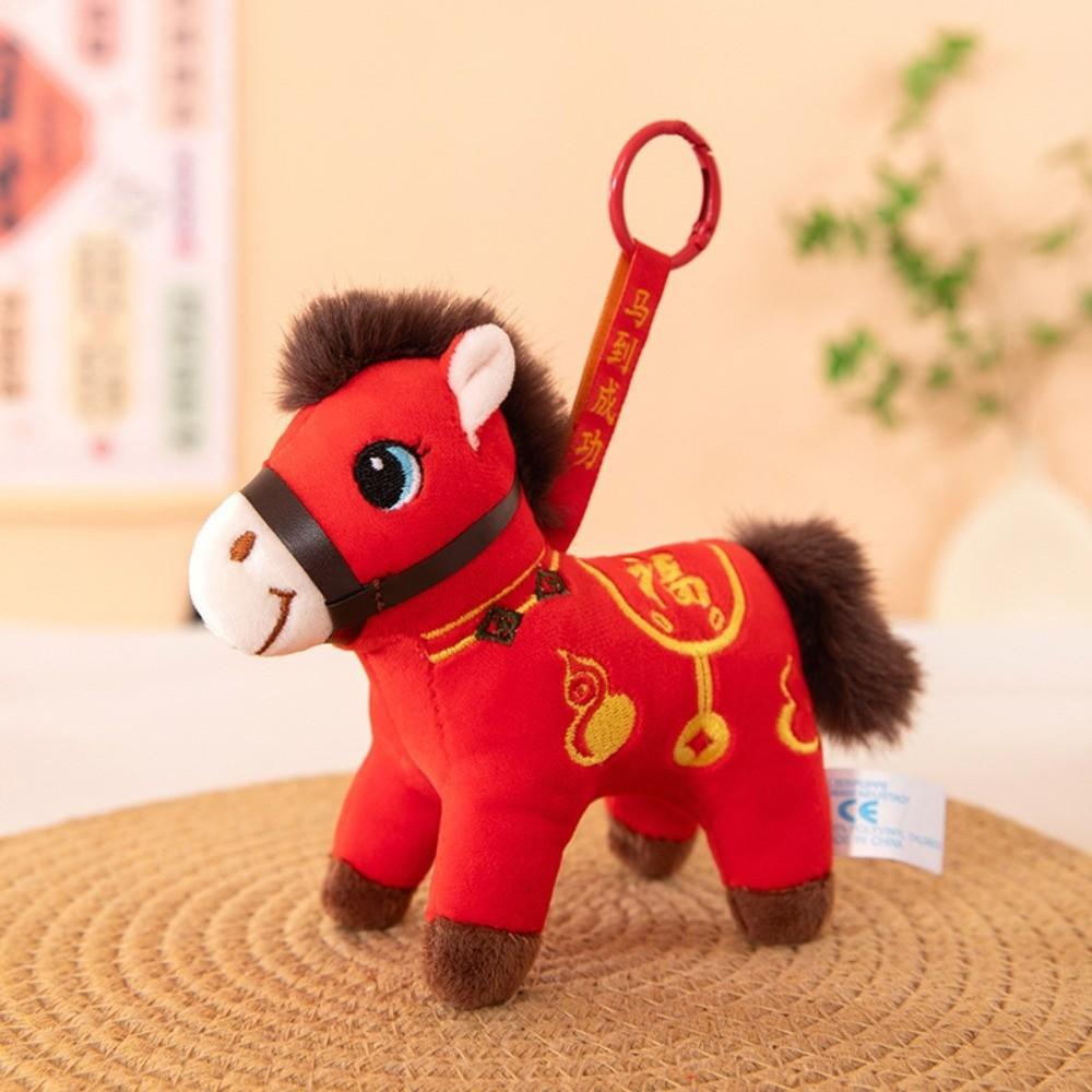 Year of The Horse Mascot Horse Plush Pendant Stuffed Animal Plush Pony Keychain Bag Charm