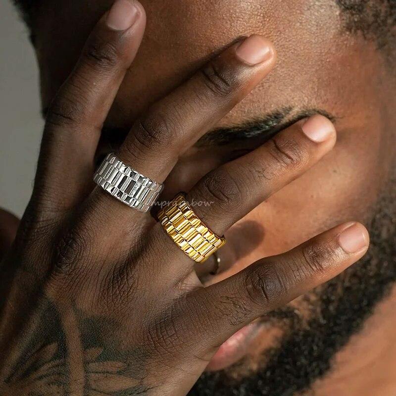 

Стильные президентские часы из нержавеющей стали, кольца для мужчин, мужские подарки, ювелирные изделия