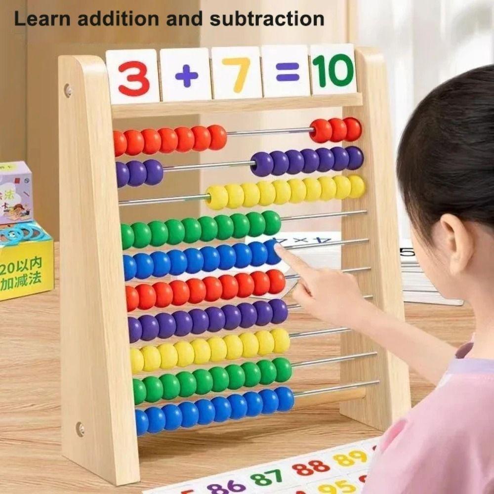 Calculating Beads Number Arithmetic Abacus Wooden Early Math Learning Toy  Preschool