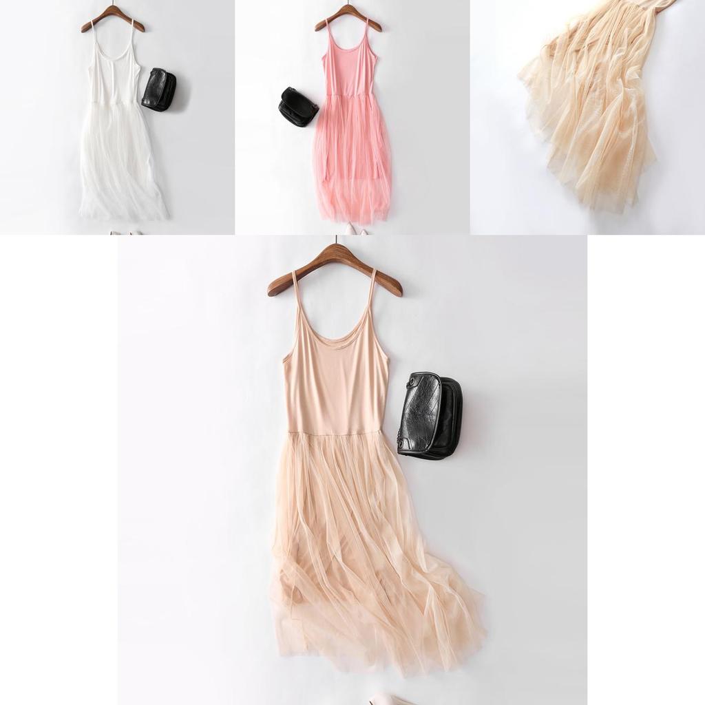 Elegant Women Summer Yarn Splicing Dress Sleeveless Boho Beach Sundress For Casual Wear