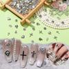 Retro Punk Dark Style Nail Art Stickers and Alloy Decorations Set