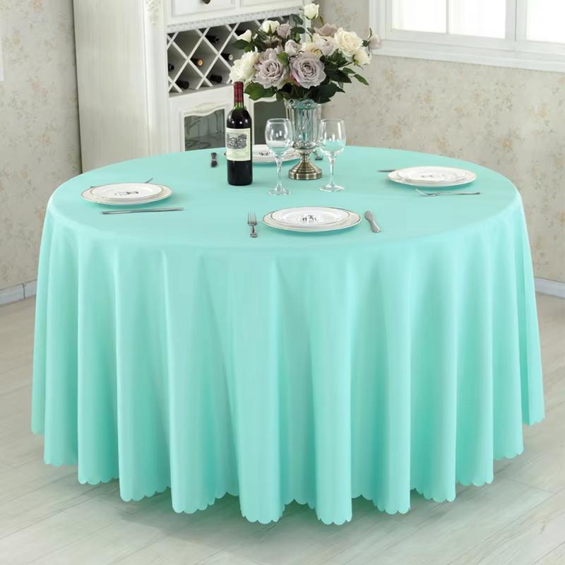 Solid Round Polyester Tablecloth for Wedding Banquet Birthday Party Holiday Celebration Hotel Event Decoration