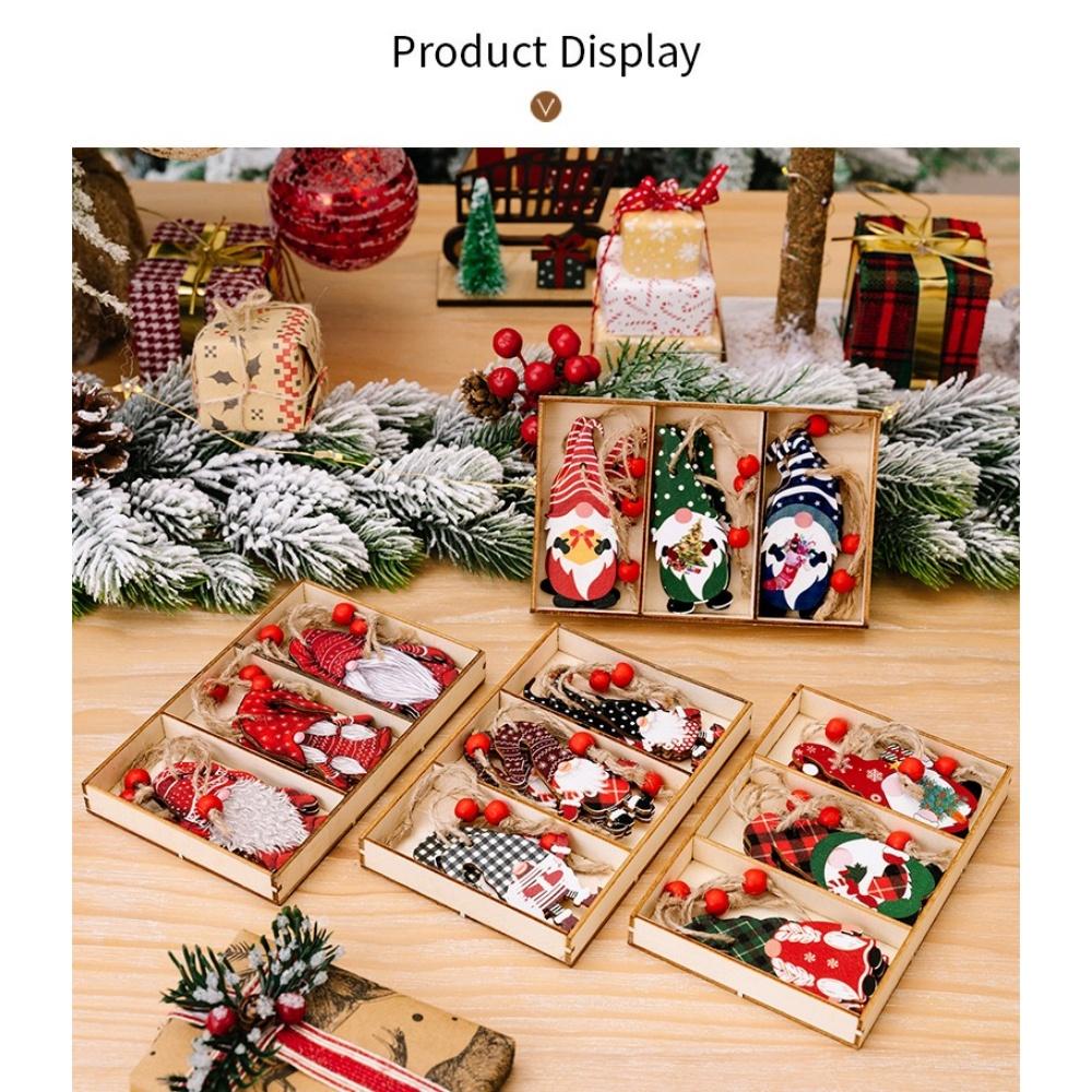 3-piece Christmas dwarf pendant, a cute Santa Claus decoration, is suitable for holiday parties. The holiday dwarf doll is suita