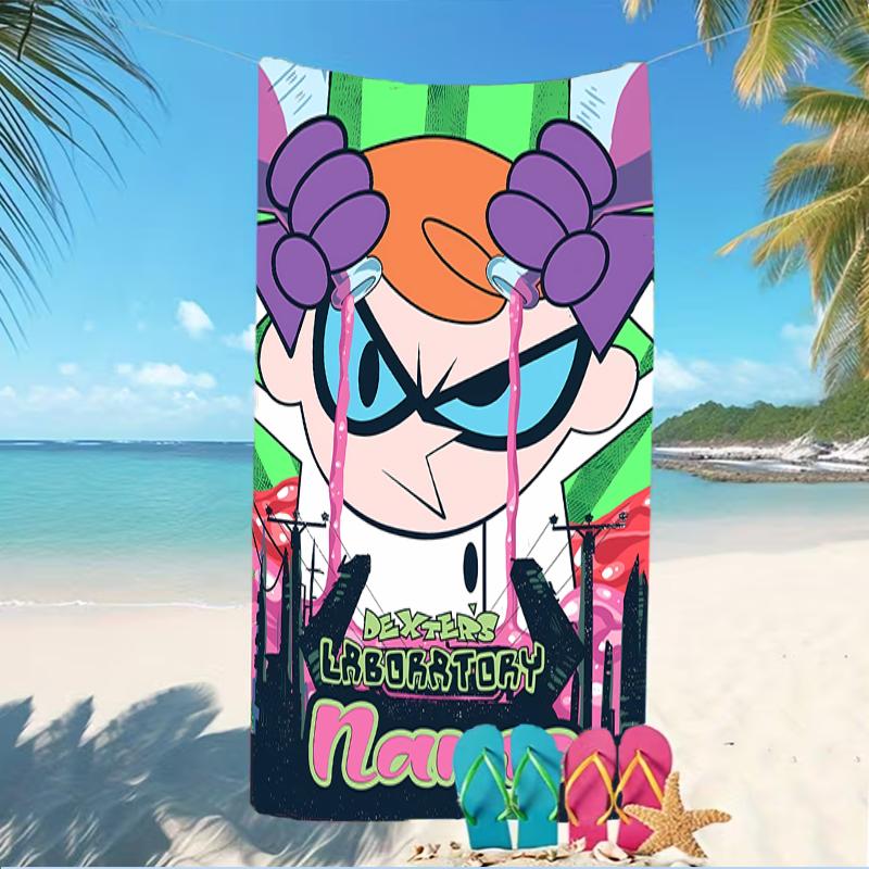 Customizable personalized beach towels Dexter's Laboratory themed designs.Suitable for the beach, yoga, sports;ideal as beach accessories