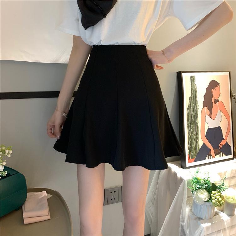 

Летняя черная юбка-солнце с высокой талией для миниатюрных - Стройнящий дизайн и защита от открытых участков S чёрный