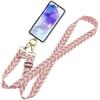 Protective Case - BOOLING - Samsung Galaxy A55 5G - Shockproof Silicone - Adjustable Pink Cord - Transparent