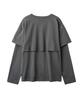 Lense Raw Cut Layered Long Sleeve Tee Charcoal