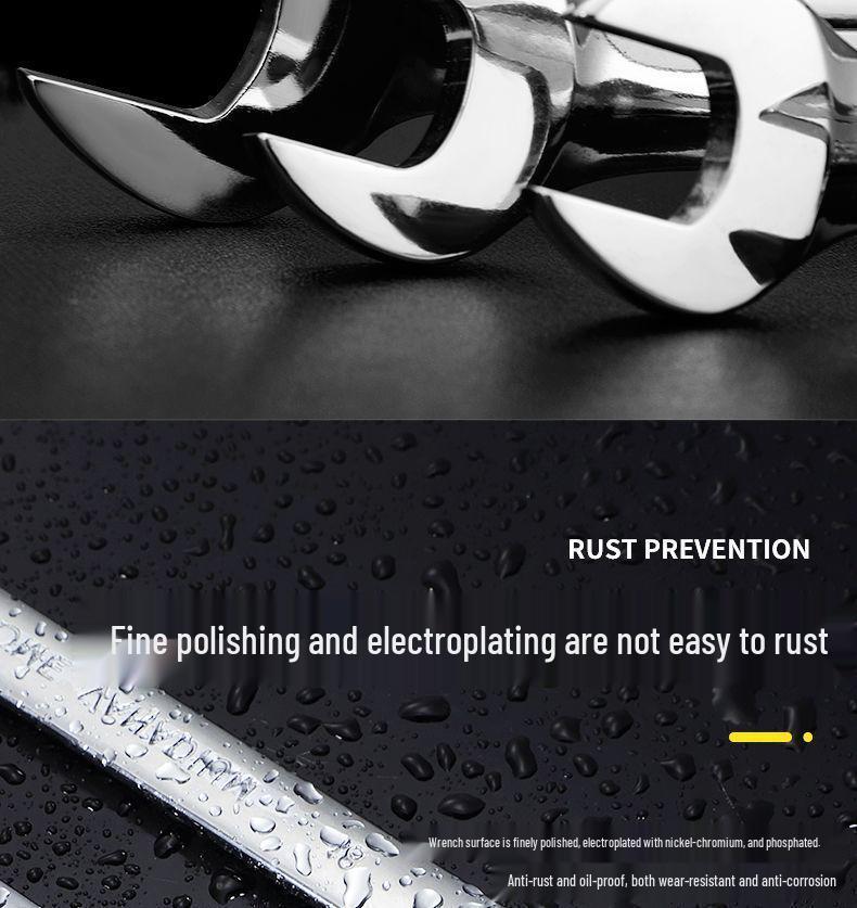 10-Piece Double-Head Wrench Set - Chrome Vanadium Steel for Automotive Repair