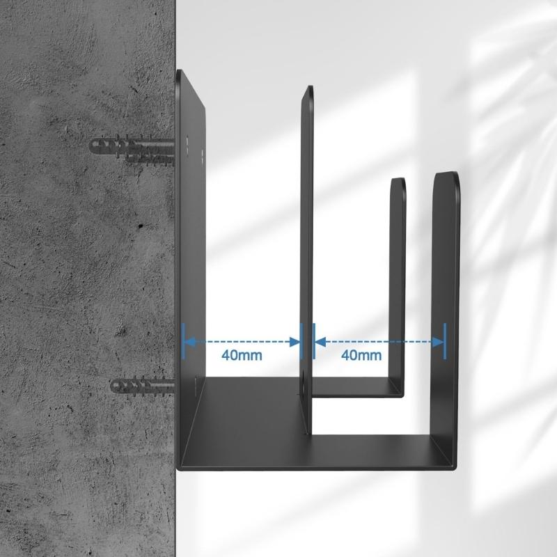 Space Saving Wall Shelf Metal Wall Support Organizers Stand with Protective Pad for Laptop and Tablet