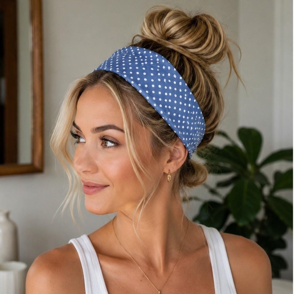 Sweat-absorbent Makeup Headband Polka Dot Hairband Retro Sports Headband Hair Accessories